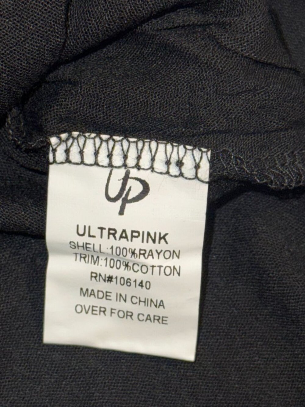 Ultrapink Black Lace Trim Blouse Size L with Tags - Picture 6 of 9